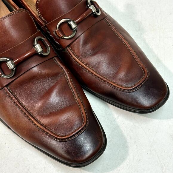GUC Magnanni x Saks Fifth Avenue Horse Bit Loafer Chili Brown Made Portugal 8.5 - Picture 7 of 12